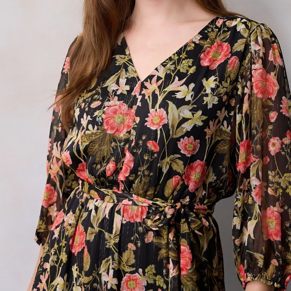 LC Lauren Conrad Black Floral Maxi Dress | Size XXL - NWT - Picture 5 of 8